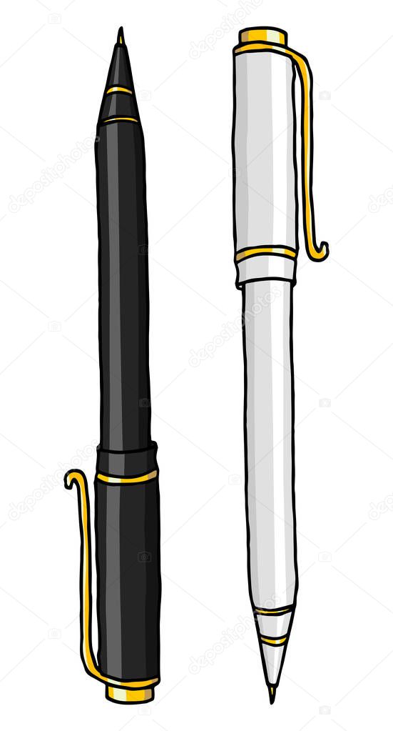Ballpoint pens stationery illustration