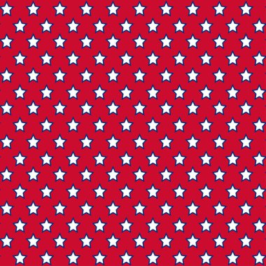 Amerikan vatansever yıldızları parlak kırmızı, mavi ve beyaz desenli. Bağımsızlık günü vektör arkaplanı.