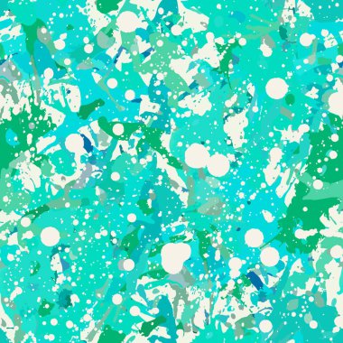 Aqua mavi ve beyaz boya kusursuz desen, soyut çok renkli vektör arkaplanı. Renkli tasarım duvar kağıdı.
