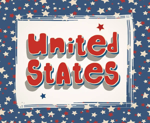Pozdrav Den Nezávislosti Spojených Států Americký Vlastenecký Design Ručně Kreslené — Stockový vektor