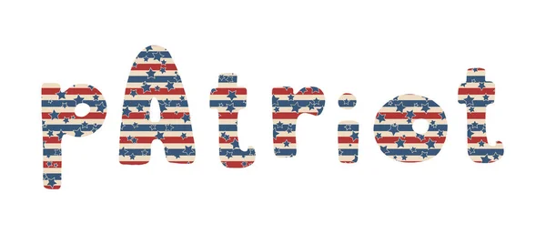 Patriot Vector American Independence Day Met Hand Getekend Belettering Met — Stockvector