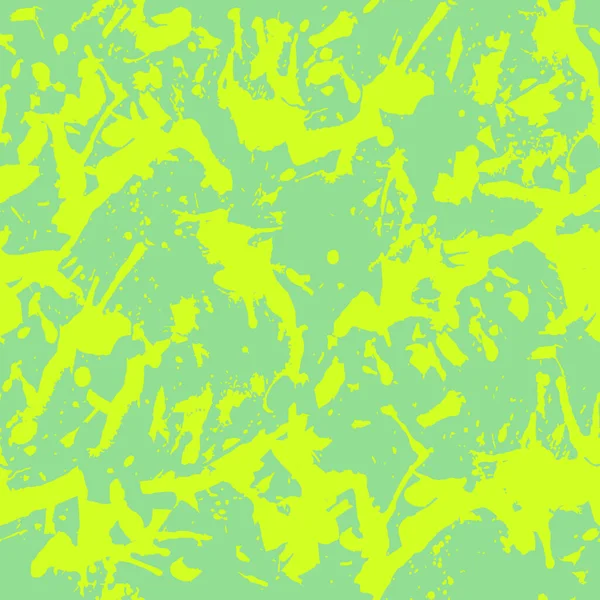 Green Yellow Paint Splashes Seamless Pattern Abstract Multicolor Vector Background — Stock Vector