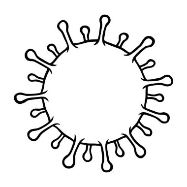 Coronavirus hücre ikonu, 2019-nCoV pandemik vektör çizimi beyazın üzerinde izole edilmiş. Enfeksiyon yok. Tehlikeli virüs konseptini durdur.