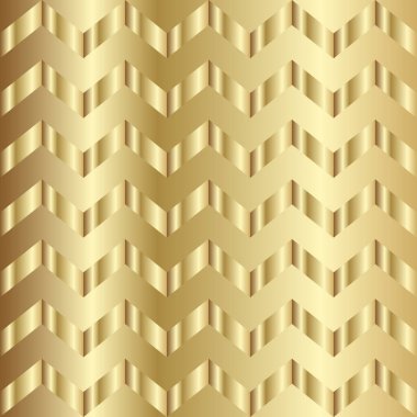 Altın eğimli simge deseni. Soyut modern vektör arkaplanı. Parlak metal zigzag duvar kağıdı.