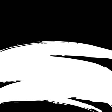 Artistik grunge fırça darbesi. Siyah arka planda beyaz renkte. Tasarım elemanı vektör çizimi.