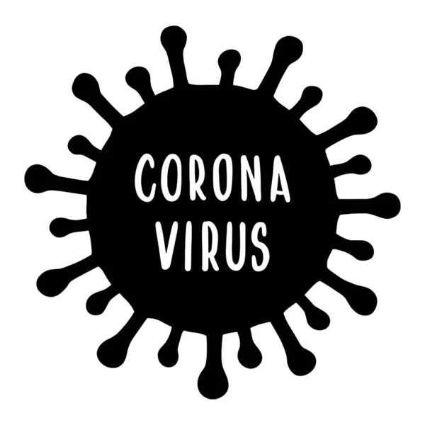 Icône Cellule Coronavirus 2019 Ncov Illustration Vectorielle Pandémique Noir Isolé — Image vectorielle