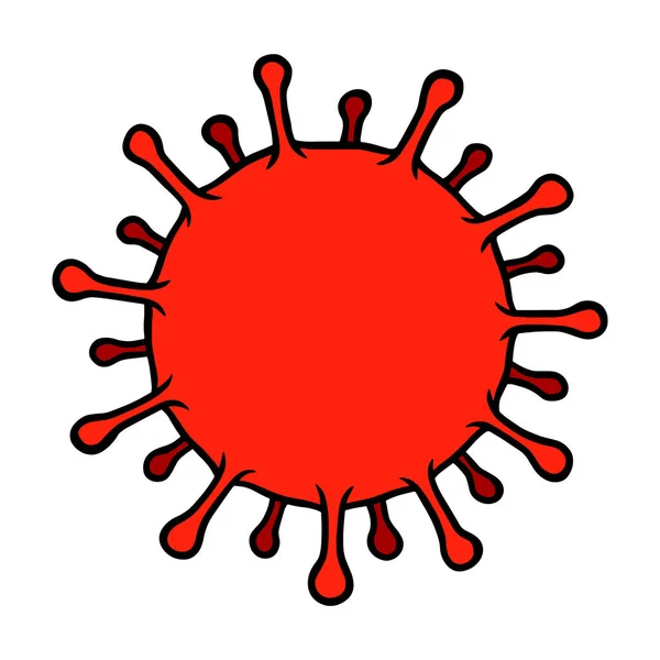 コロナウイルスの細胞アイコン 2019 Ncovパンデミックベクターイラスト 白の上に隔離された赤 感染症は危険なウイルスの概念を — ストックベクタ