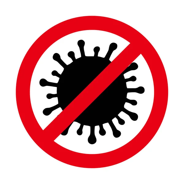 Zastavte Koncepci Koronavirových Buněk 2019 Ncov Pandemická Vektorová Ilustrace Izolovaná — Stockový vektor