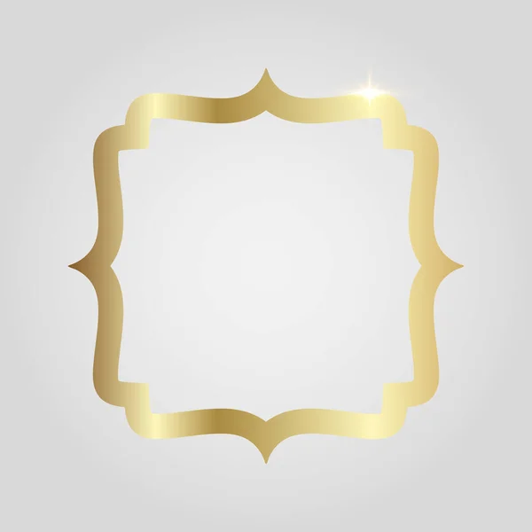 Goldener Glänzender Vintage Eleganter Rahmen Isoliert Über Weißem Hintergrund Luxus — Stockvektor