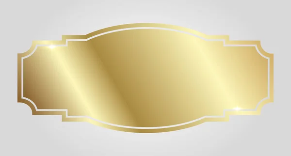Golden Shiny Glowing Vintage Elegant Frame Isolated Light Gray Background — Stock Vector