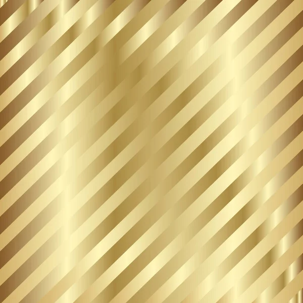 金色のグラデーションの斜めの縞模様 近代的なベクトル背景 光沢のある金属壁紙 — ストックベクタ