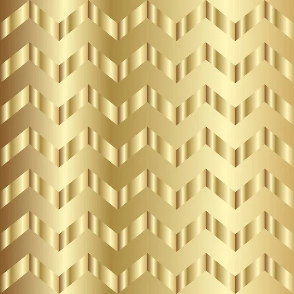 Gouden Gradiënt Chevron Patroon Abstracte Moderne Vectorachtergrond Glanzend Metaal Zigzag — Stockvector