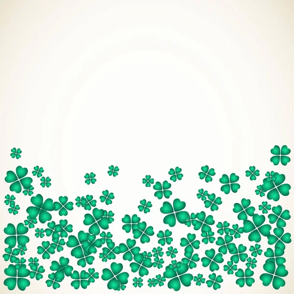 Cadre Vectoriel Saint Patrick Avec Petites Feuilles Trèfle Trèfle Vert — Image vectorielle