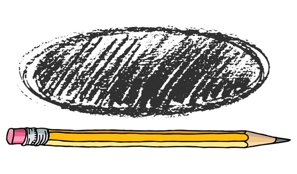 石墨笔孵化笔划手绘矢量涂鸦画框空白 教育文具背景孤立在白色之上 — 图库矢量图片