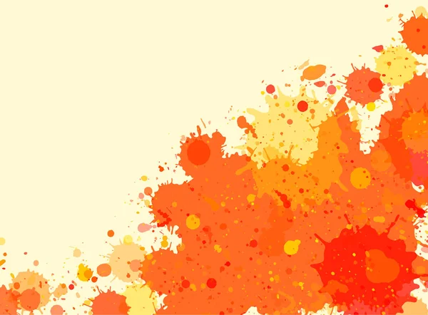 Lebendige Leuchtend Orange Aquarellfarbe Künstlerische Spritzer Rahmen Horizontales Format — Stockvektor