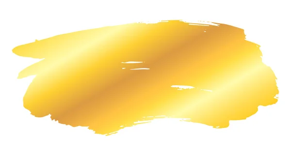 Художественный Гранж Золотой Мазок Кисти Выделенный Белом Фоне Векторная Иллюстрация — стоковый вектор