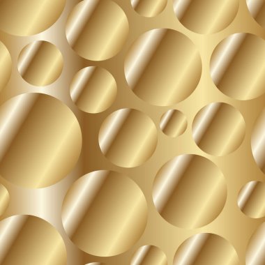 Altın köşegen eğimli daireler pürüzsüz desen. Soyut modern vektör arkaplanı. Parlak metal uçsuz bucaksız duvar kağıdı.