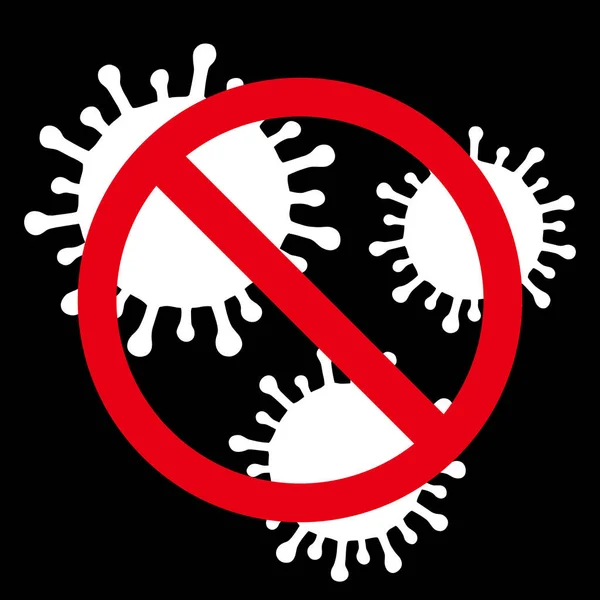 停止冠脉病毒细胞的概念 2019 Ncov大流行病媒介图例分离于黑色之上 无感染危险病毒征象 — 图库矢量图片