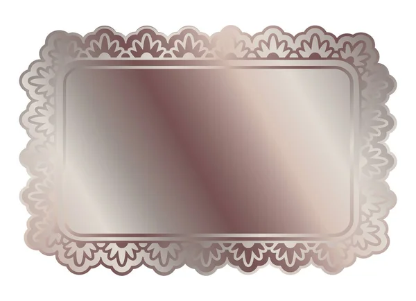 Rose Marco Adornado Rectángulo Brillante Brillante Dorado Aislado Sobre Blanco — Archivo Imágenes Vectoriales
