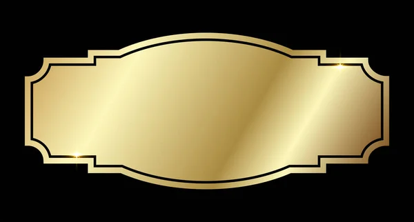 Golden Kiiltävä Hehkuva Vintage Tyylikäs Runko Eristetty Mustalla Taustalla Kulta — vektorikuva