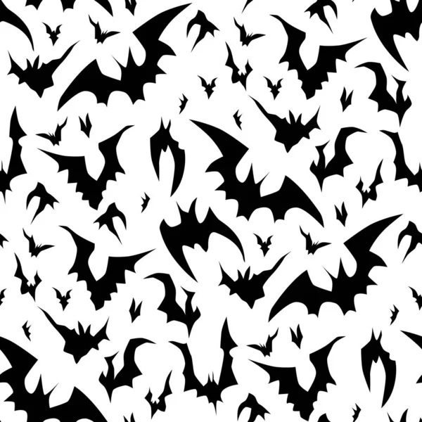 Uçan Yarasalar Cadılar Bayramı Nda Siyah Beyaz Desenler Çiziyor Parti — Stok Vektör