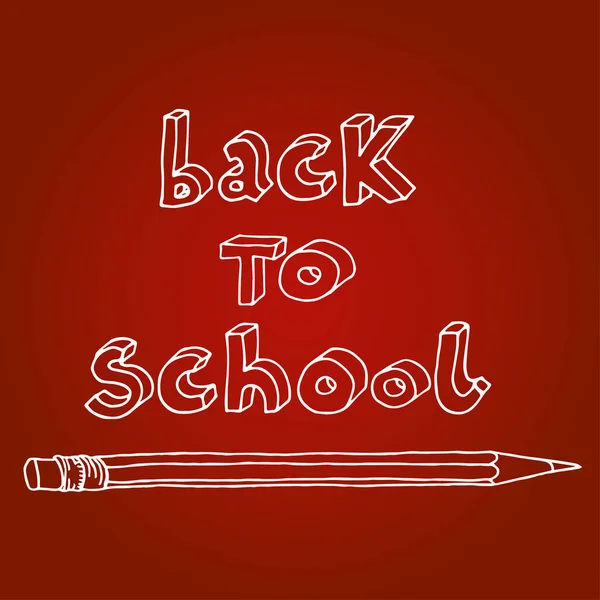 Handgezeichnete Doodle Kontur Back School Wörter Und Ein Bleistift Über — Stockvektor