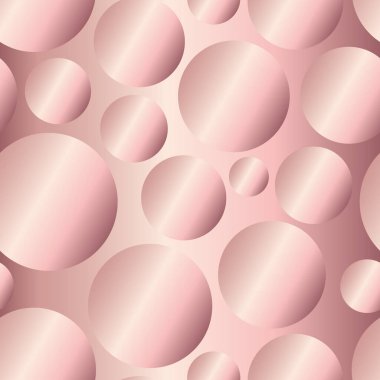 Gül altın köşegen eğimli daireler pürüzsüz desen. Soyut modern vektör arkaplanı. Parlak metal uçsuz bucaksız duvar kağıdı.