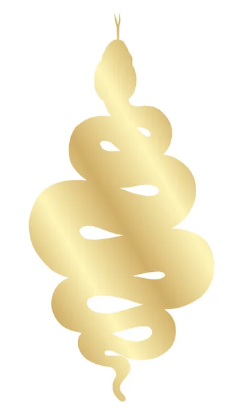 Vektorová Ilustrace Svinutého Hada Kmenový Zlatý Had Silueta Design Izolované — Stockový vektor