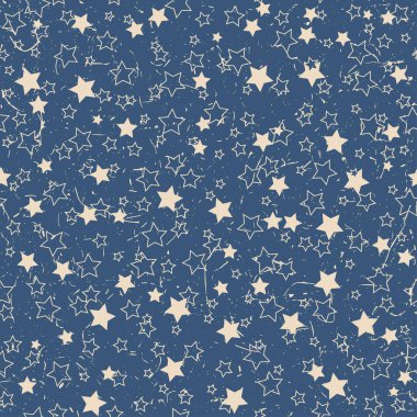 Amerikan vatansever yıldızları klasik renklerde kusursuz desenler çiziyordu. Bağımsızlık günü vektör arkaplanı.