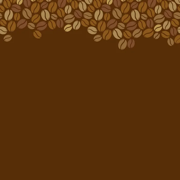 Rostade Kaffebönor Tom Fyrkantig Mörkbrun Ram Grafisk Meny Mall Vektor — Stock vektor