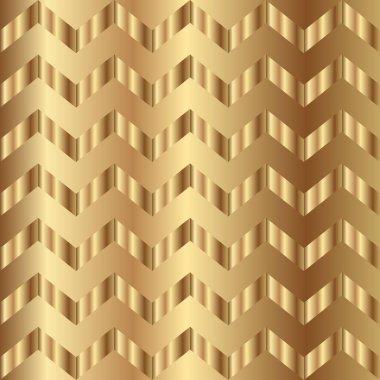 Altın eğimli simge deseni. Soyut modern vektör arkaplanı. Parlak metal zigzag duvar kağıdı.
