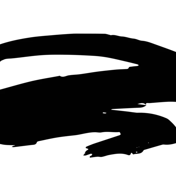 白い背景の上に黒で隔絶された芸術的なグランジブラシペイントストロークの背景 デザイン要素ベクトルイラスト — ストックベクタ
