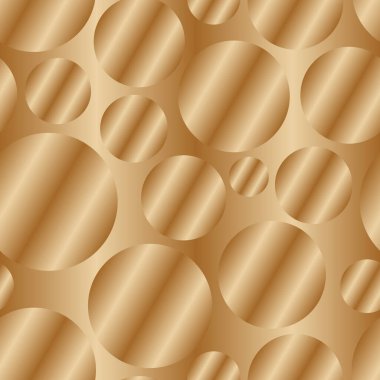Altın köşegen eğimli daireler pürüzsüz desen. Soyut modern vektör arkaplanı. Parlak metal uçsuz bucaksız duvar kağıdı.