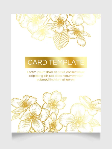 Modèle Carte Élégante Invitation Mariage Floral — Image vectorielle