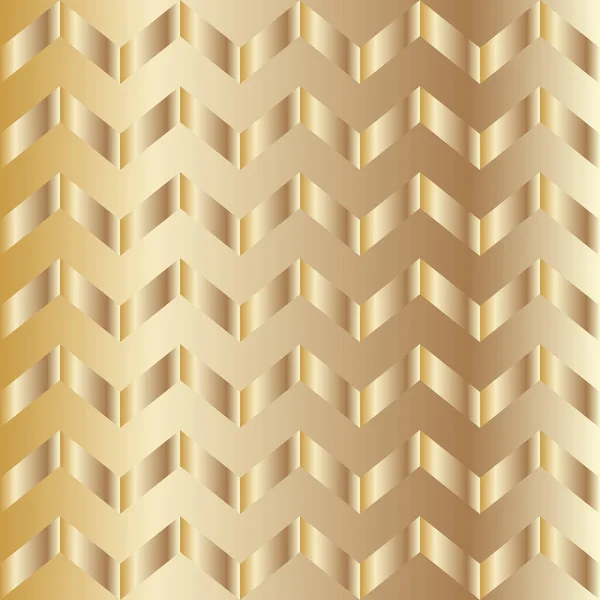 Gouden Gradiënt Chevron Patroon Abstracte Moderne Vectorachtergrond Glanzend Metaal Zigzag — Stockvector