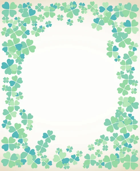 Saint Patrick Day Lichtvektorrahmen Mit Kleinen Grünen Vierblättrigen Kleeblättern Irish — Stockvektor