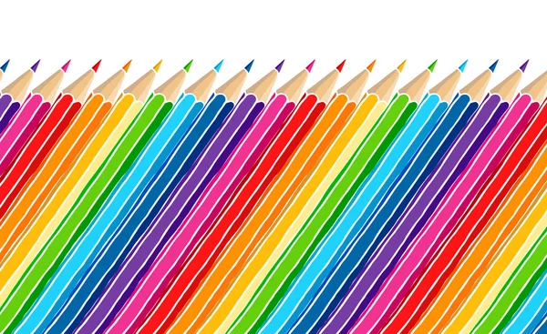 Lápis Coloridos Definir Mão Desenhada Ilustração Vetor Doodle Raibow Lápis — Vetor de Stock