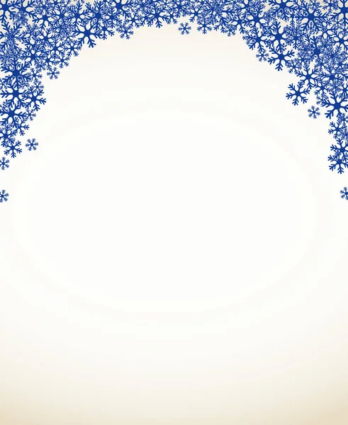 Navidad Copos Nieve Azul Marco Blanco Ilustración Vectorial Tarjeta Felicitación — Archivo Imágenes Vectoriales