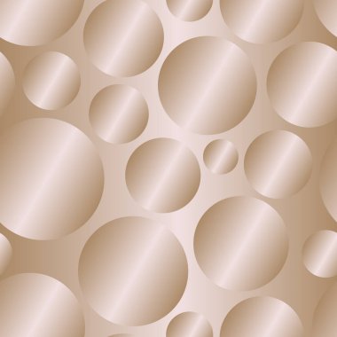 Soluk bronz köşegen eğimli daireler pürüzsüz desen. Soyut modern vektör arkaplanı. Parlak metal uçsuz bucaksız duvar kağıdı.