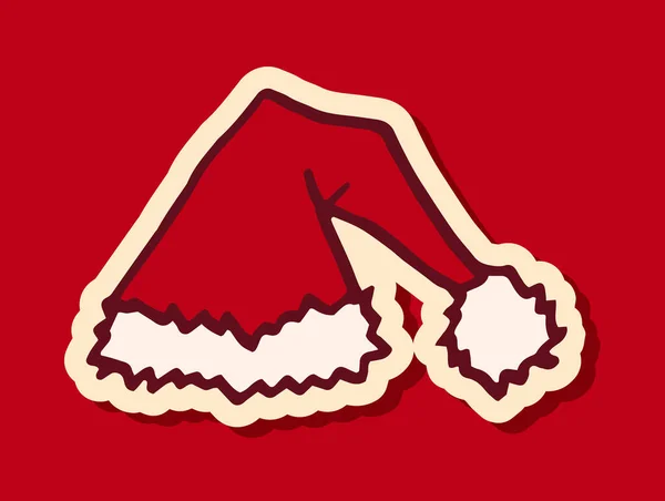 Chapéu Papai Noel Desenhado Mão Elemento Design Doodle Natal Férias — Vetor de Stock