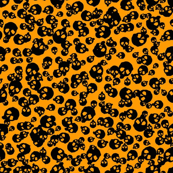 Vecteur Halloween Crânes Doodle Motif Sans Couture Fond Conception Pour — Image vectorielle