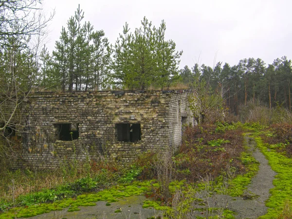 Старая Разрушенная Ферма Поздней Осенью — стоковое фото