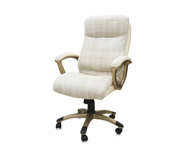 白で分離された灰色の布からオフィスの椅子 — ストック写真