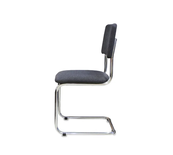 Visão Perfil Cadeira Escritório Moderna Pano Cinza Sobre Branco — Fotografia de Stock