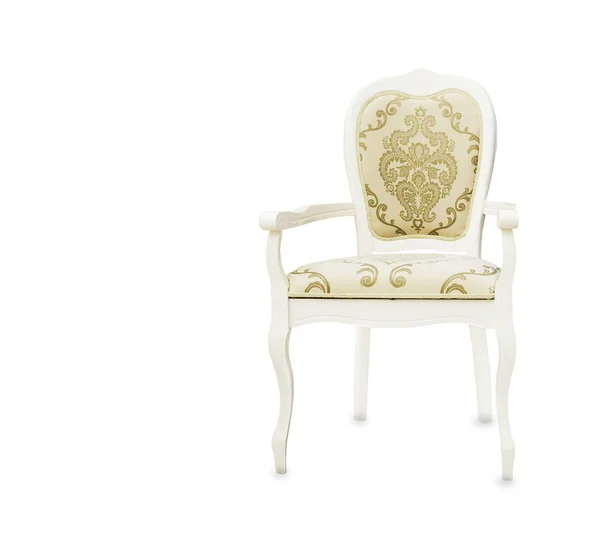 Sedia Vintage Cream Isolata Bianco — Foto Stock