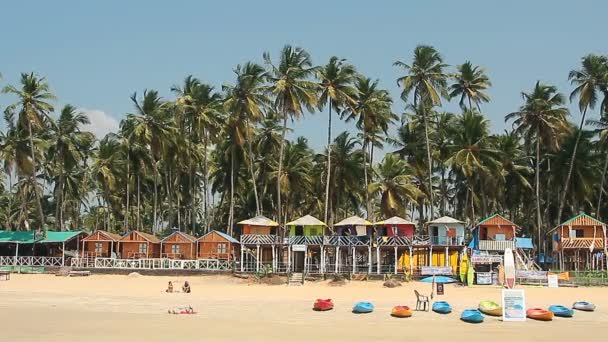 Goa Inde Février 2016 Maisons Cabanes Sur Plage Palolem — Video