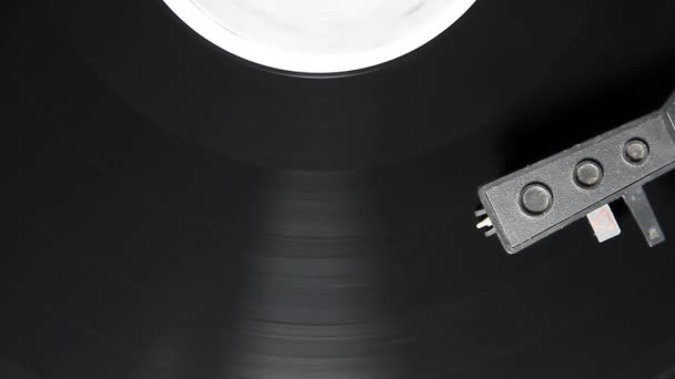 Turntable Stylus Running Vinyl Record — Stock Video