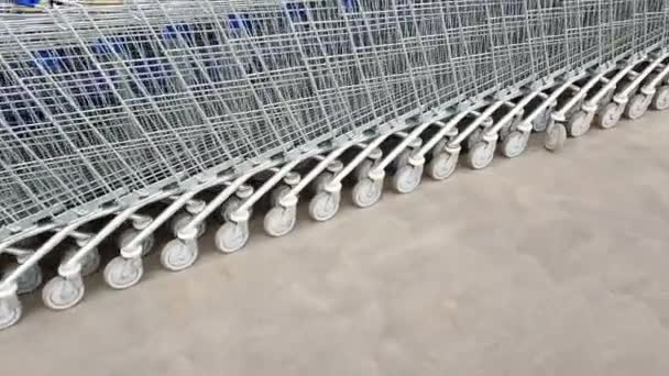 Shopping Carts Parking Lot — Stock Video