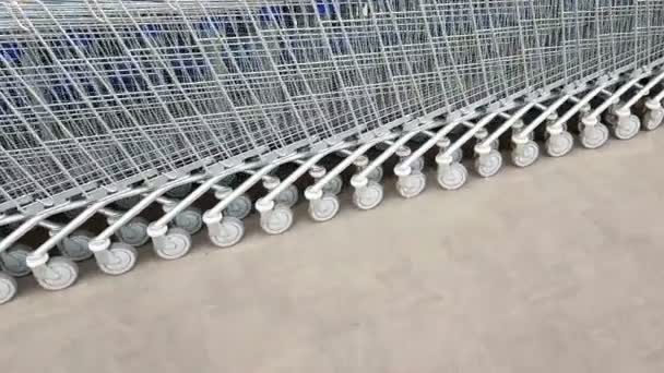 Shopping Carts Parking Lot — Stock Video