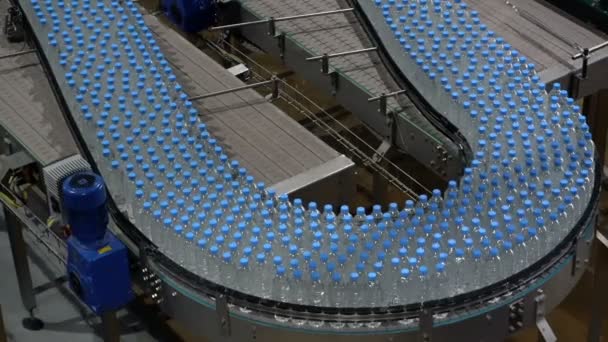 Water Bottle Conveyor Industry — Stock Video